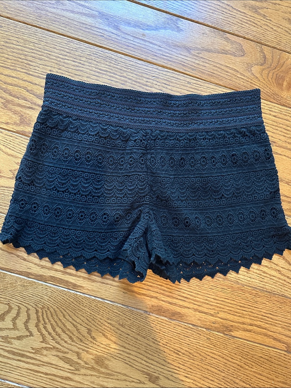 Rewind Black Ribbed Elastic Waistband Shorts